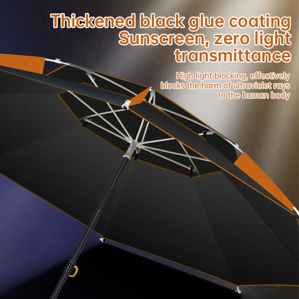 360° adjustable fishing sun umbrella: anti-UV, rainproof, portable large outdoor shade.