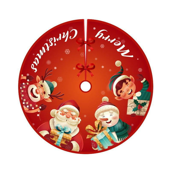 Deer Head Snowflake Santa Claus Gift Box Series Christmas Tree Bottom Decoration Apron Atmosphere Decoration