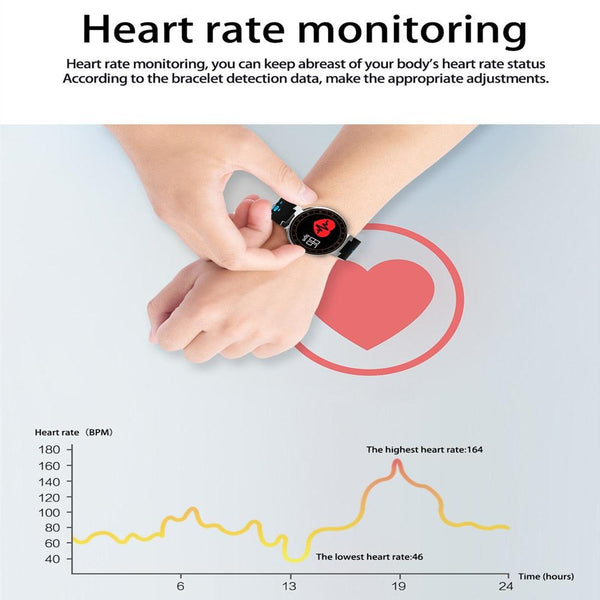 Beseneur L8 Smart Bracelet Heart Rate Minitor Blood Pressure IP68 Waterproof Fitness Band Bluetooth Sport Wristband for Swimming