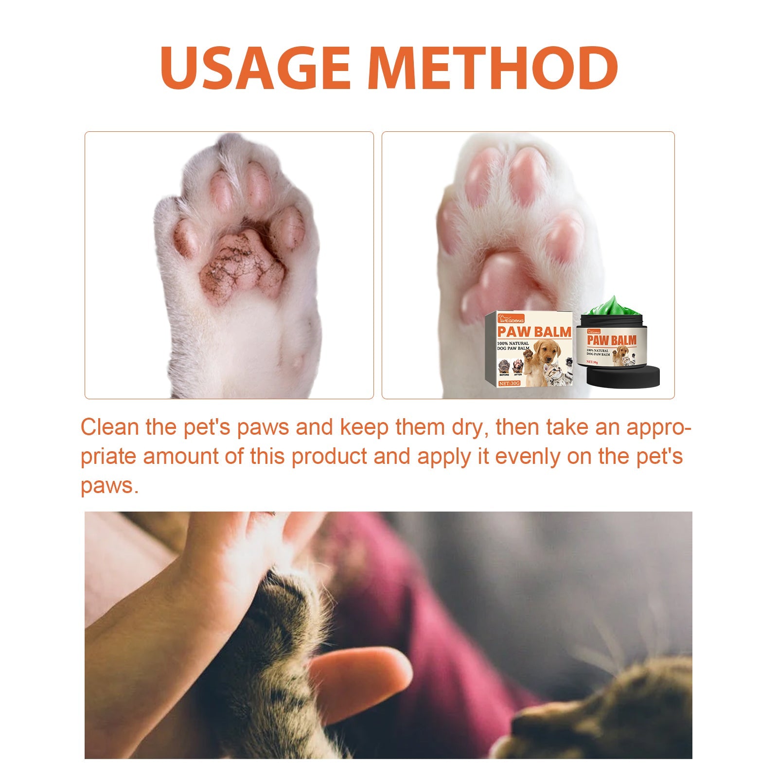 Pet Paw Care Cream, Moisturizing And Anti-Dry Crack Cat And Dog Foot Care Pad Paw Care Cream