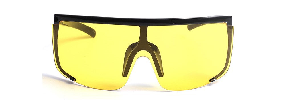 Personalized anti-ultraviolet large-frame white mercury sunglasses exaggerated one-piece anti-sputum and anti-splash glasses（HM-009）