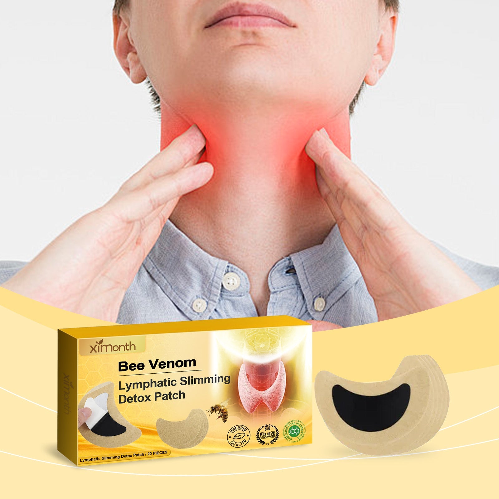 Toxic Bee Lymph Slimming Detox Patch Lymphothyroid Care Health Care Bee Venom Slimming Slimming Detox Patch