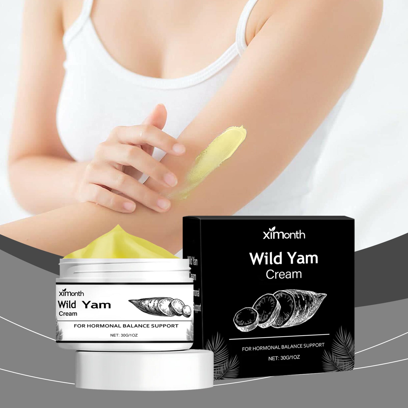 Yam Cream For Women Nourishing Cream Moisturizing Skin Hydrating Massage Balancing Body Care Cream