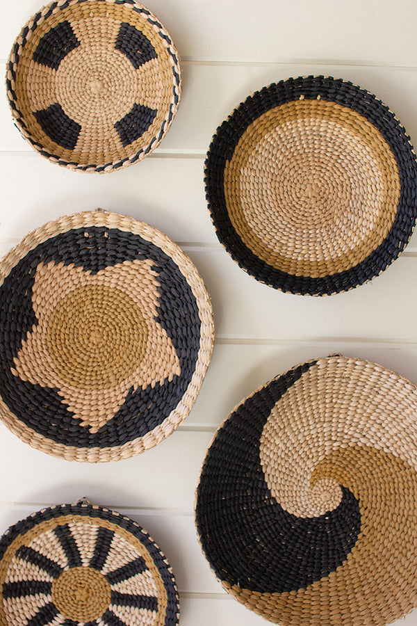 Set of 5 Round Seagrass Wall Art