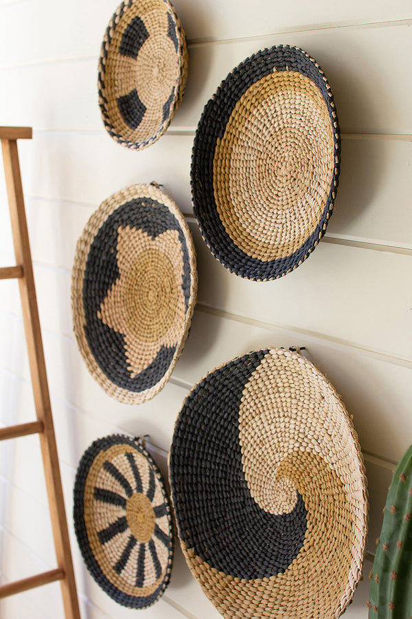 Set of 5 Round Seagrass Wall Art