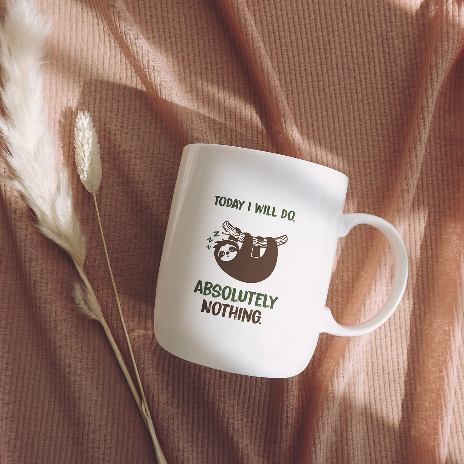 SoHo Funny Coffee Mug with Warmer, Electric Heated Cup for Coffee Lover Gifts for Men/Women/Birthday/Christmas, 12oz Today I Will Do Absolutely Nothing (Gift Boxed)