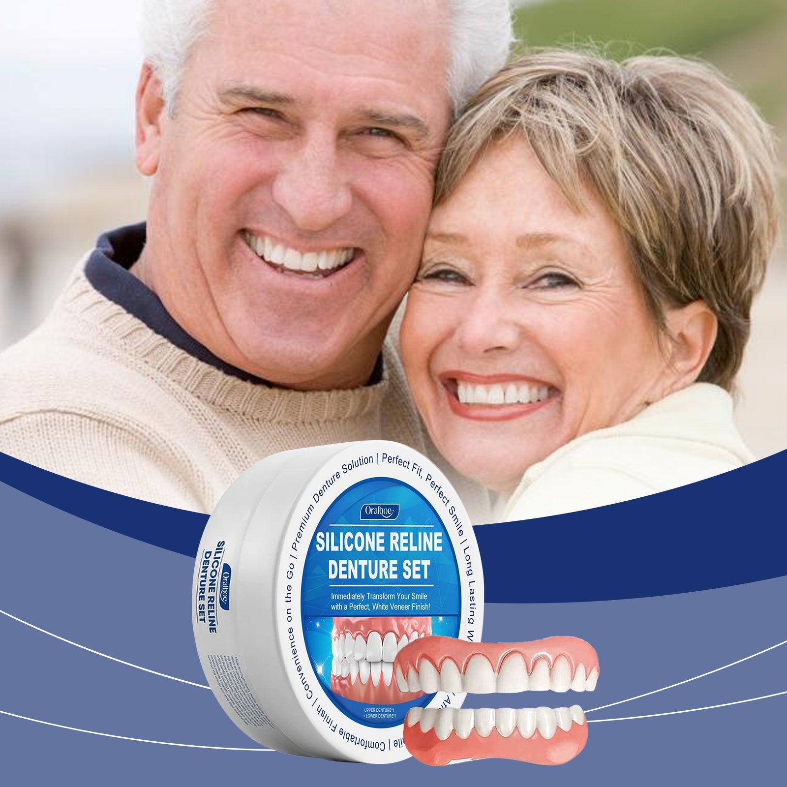 Denture Denture Set, Dental Cosmetic Set To Enhance Smile Beauty Comfortable Material Care Set