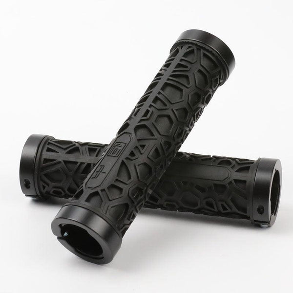 Aluminum Alloy Double Side Locking Handle Mountain Bike Shock Absorption Breathable Anti-Skid Auxiliary Handle Bicycle Silicone Handle Cover