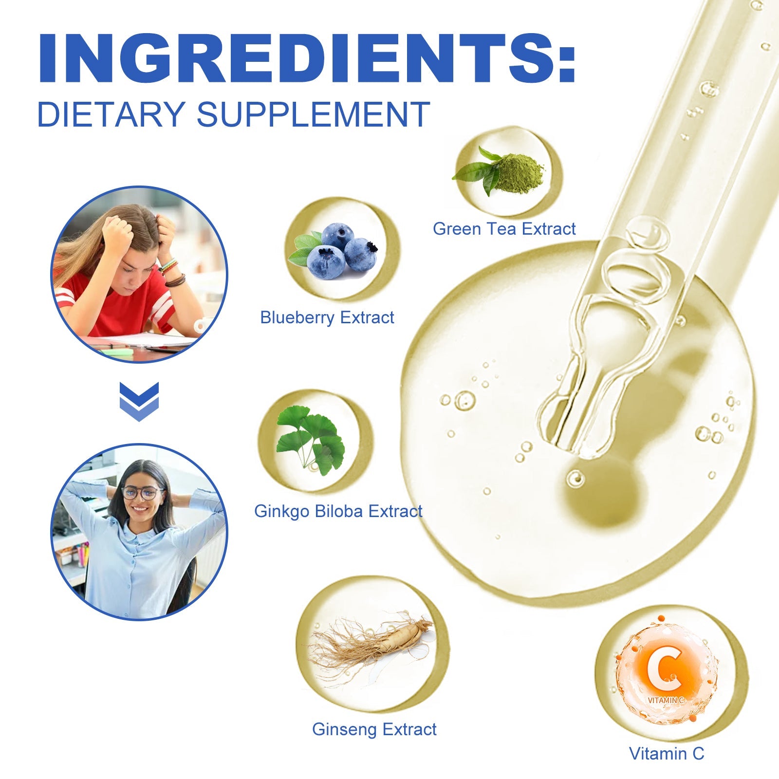 Brain Boost Plus, Relieve Anxiety Fatigue Enhance Energy Body Care Drops