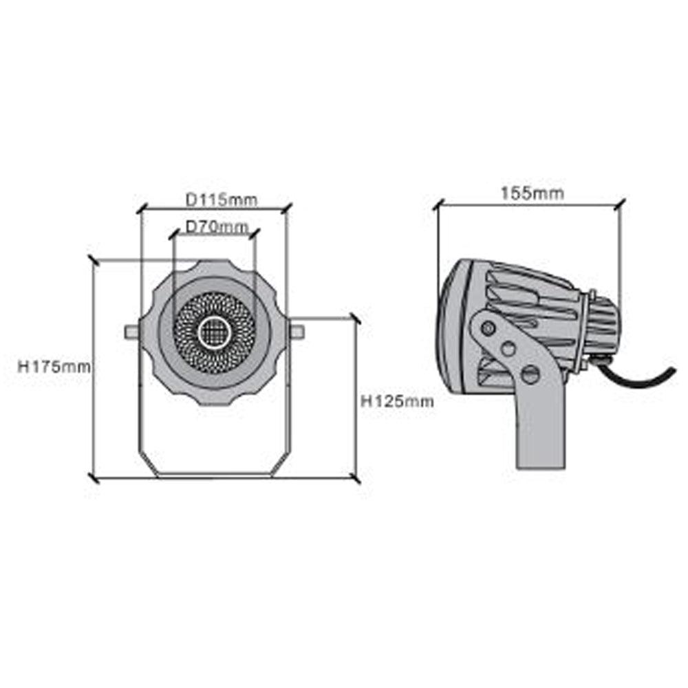 CD20 20W AC12V Low Voltage Ground LED Aluminum Spotlight Waterproof Outdoor Fixture
