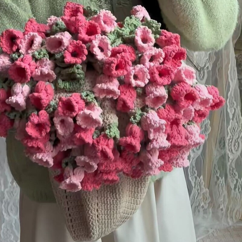 60cm New Creative Rose Bouquet Blanket (Finished), Crocheted Flower Bouquet Gift for Girlfriend