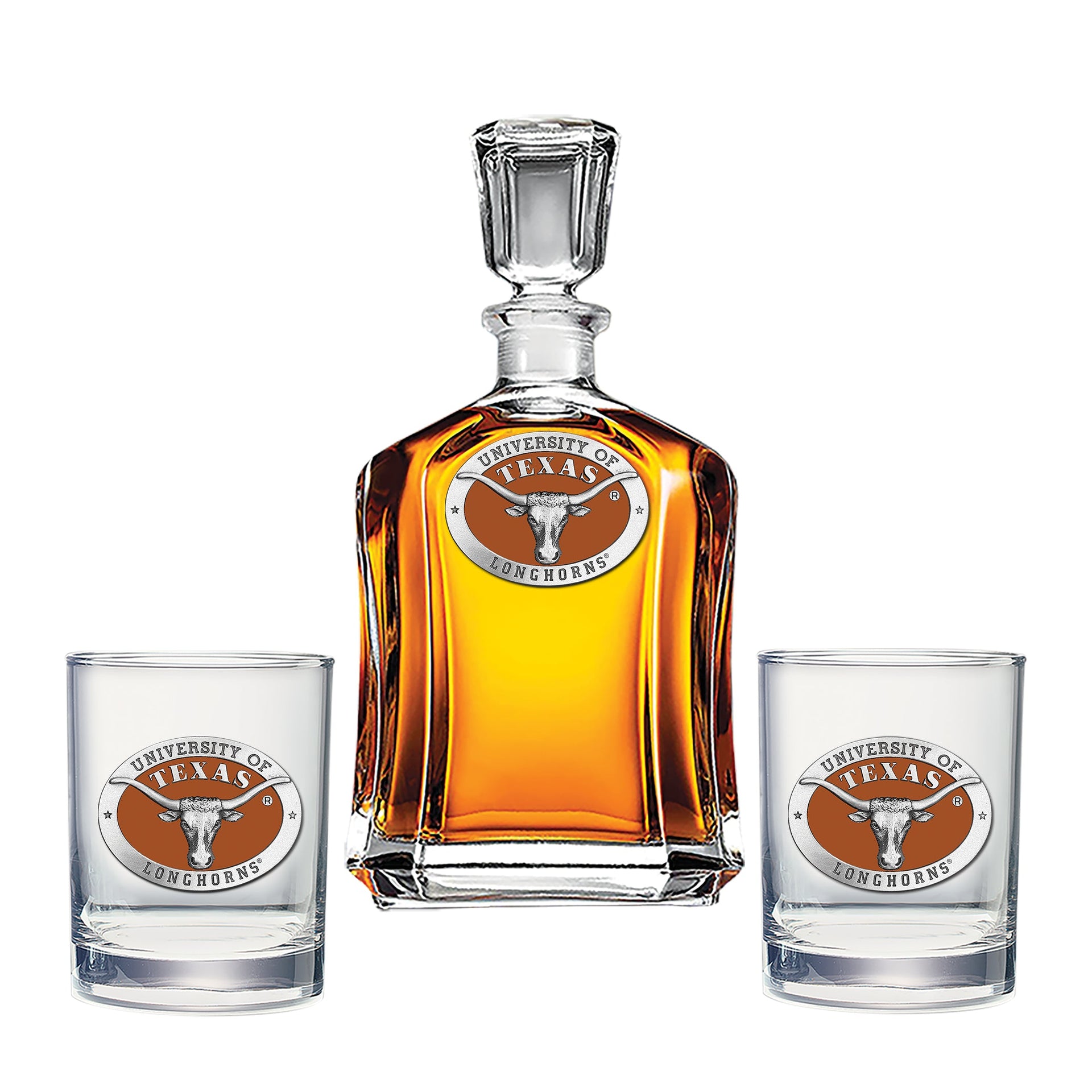 University of Texas at Austin Decanter with 2 Glasses