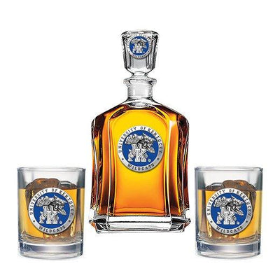University of Kentucky Capitol Decanter with 2 Glasses
