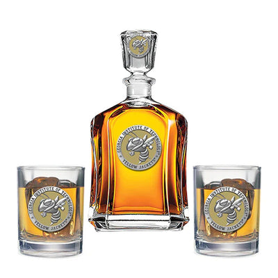 Georgia Tech Buzz Logo Capitol Decanter with 2 Glasses