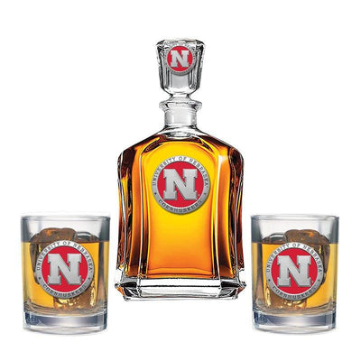 University of Nebraska Capitol Decanter with 2 Glasses