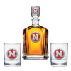 University of Nebraska Capitol Decanter with 2 Glasses