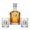 University of Miami Capitol Decanter with 2 Glasses