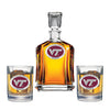 Virginia Tech University VT Logo Capitol Decanter with 2 Glasses
