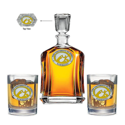 The University of Iowa Capitol Decanter with 2 Glasses