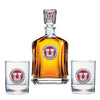 University of Utah Capitol Decanter with 2 Glasses