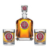 Indiana University Capitol Decanter and 2 Glasses