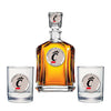 University of Cincinnati Capitol Decanter with 2 Glasses