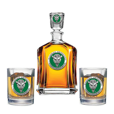 Marshall University Capitol Decanter with 2 Glasses