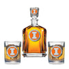 University of Illinois Capitol Decanter with 2 Glasses