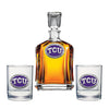 Texas Christian University Capitol Decanter with 2 Glasses