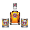 Virginia Military Institute Capitol Decanter with 2 Glasses