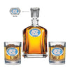 University of North Carolina Capitol Decanter with 2 Glasses