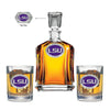 Louisiana State University Capitol Decanter with 2 Glasses