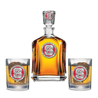 North Carolina State University Capitol Decanter with 2 Glasses