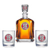 North Carolina State University Capitol Decanter with 2 Glasses