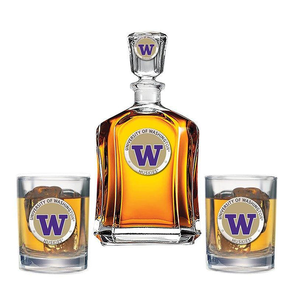 University of Washington Capitol Decanter with 2 Glasses