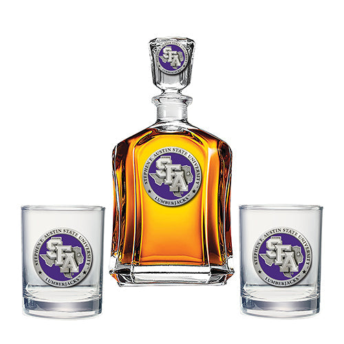 Stephen F. Austin State University Capitol Decanter with 2 Glasses