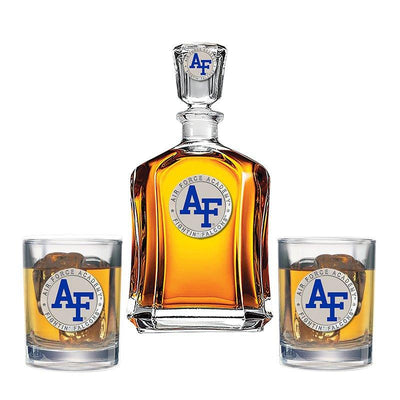 US Air Force Academy Capitol Decanter with 2 Glasses