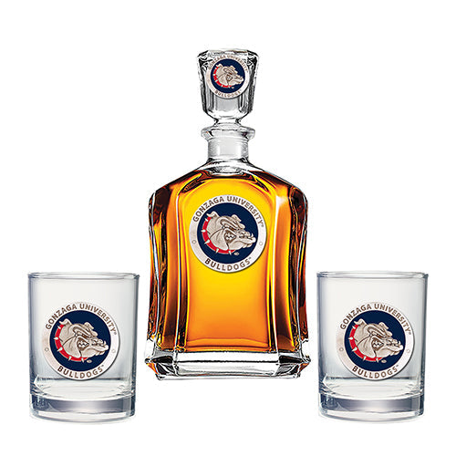 Gonzaga University Capitol Decanter with 2 Glasses