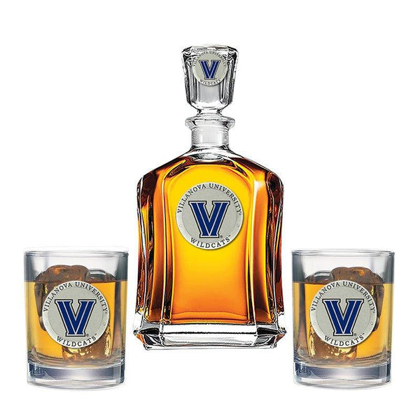 Villanova University Capitol Decanter with 2 Glasses