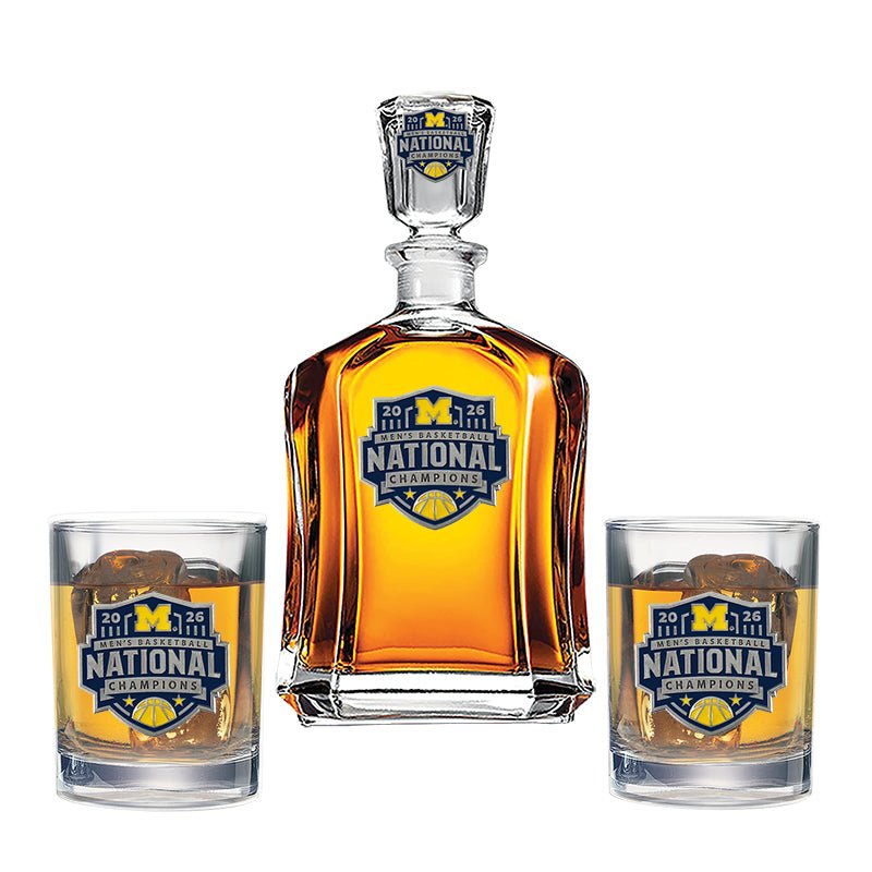 2026 Michigan Basketball Championship Capitol Decanter with 2 Glasses