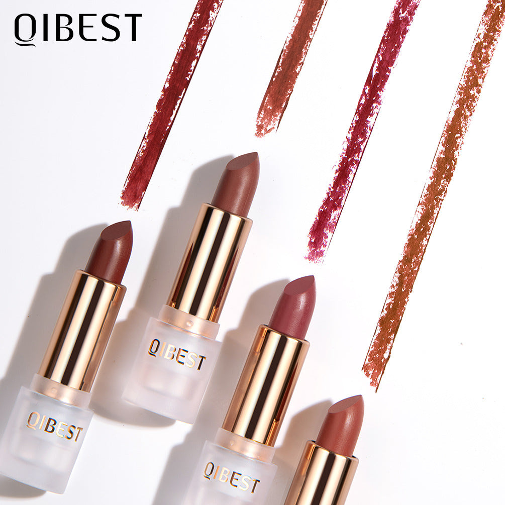 QIBEST Lipstick Velvet Matte Lipstick Not Easy To Fade Easy To Color Matte Lipstick