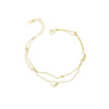 925 Sterling Silver Double Layer Heart-shaped Bracelet  for Women Girl Korean Style Small Fresh Summer Bracelet