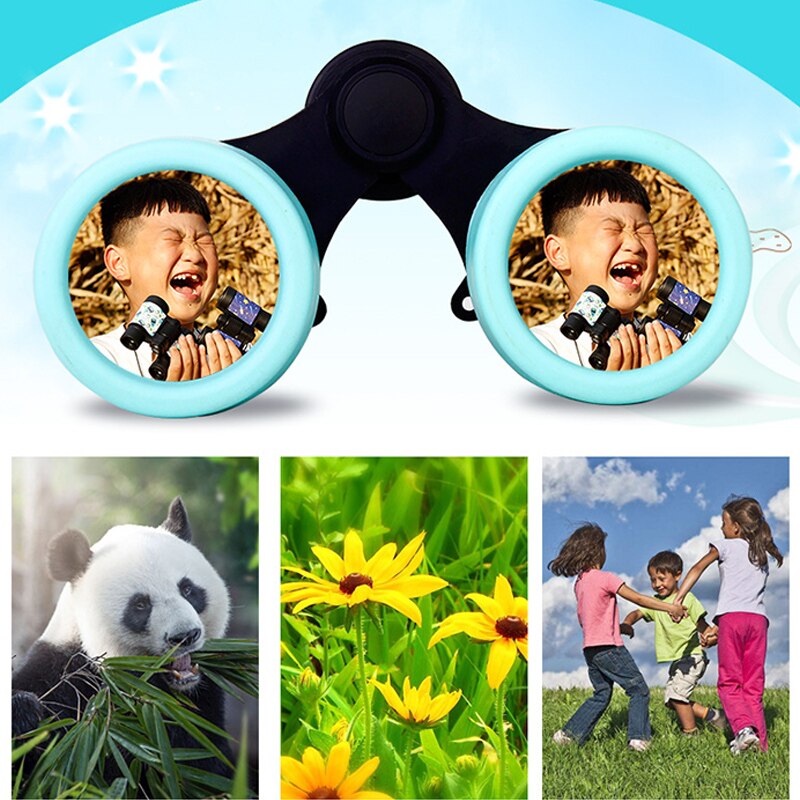Binoculars HD 4x30 Telescope Rubber Children Colorful Telescope Fixed Zoom Anti-skid Portable Field glasses Gifts for Children