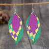 PU Leather Leaf Dangle Earrings - Style B / One Size