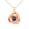 100 languages, I love you. Projection necklace, simple and fashionable, spiral pendant, collarbone chain