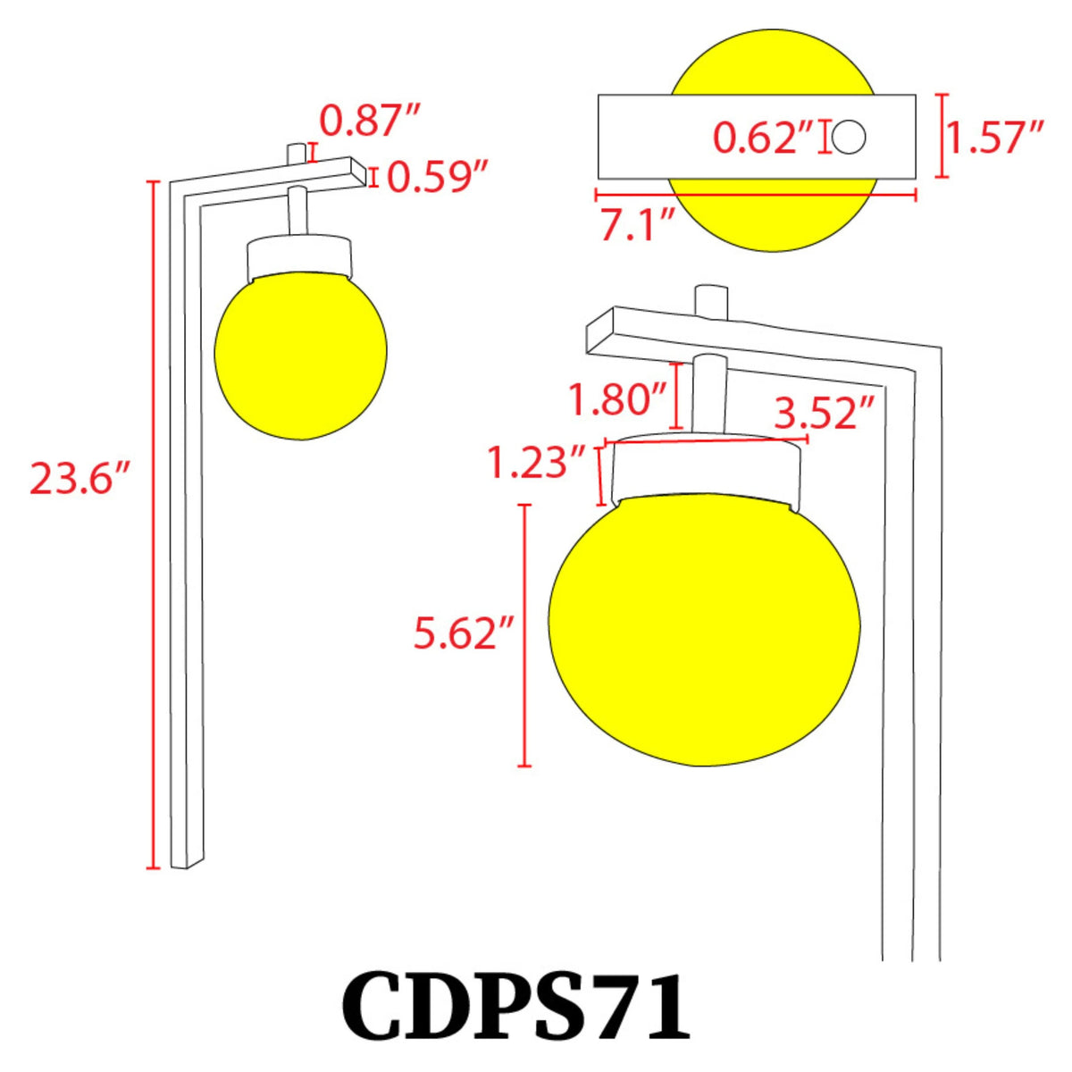 CDPS71 3W 3000K Warm White Integrated LED Globe Stainless Steel Path Light 12V Low Voltage Outdoor Landscape Lighting