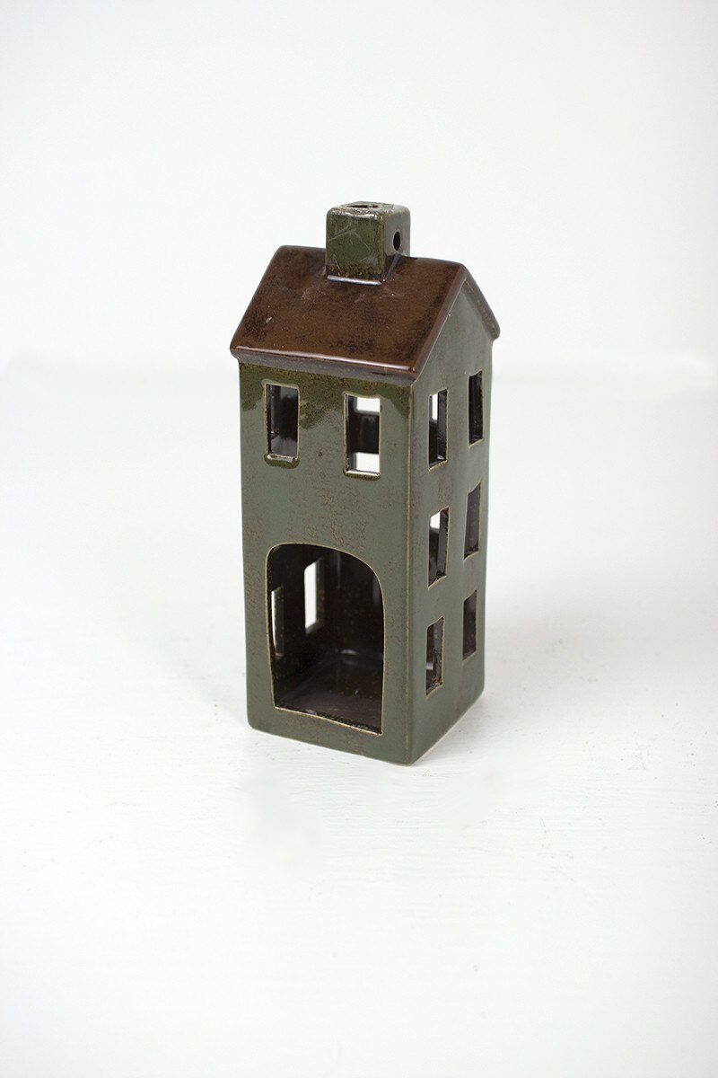 SET OF SIX CERAMIC VILLAGE - ONE EACH DESIGN