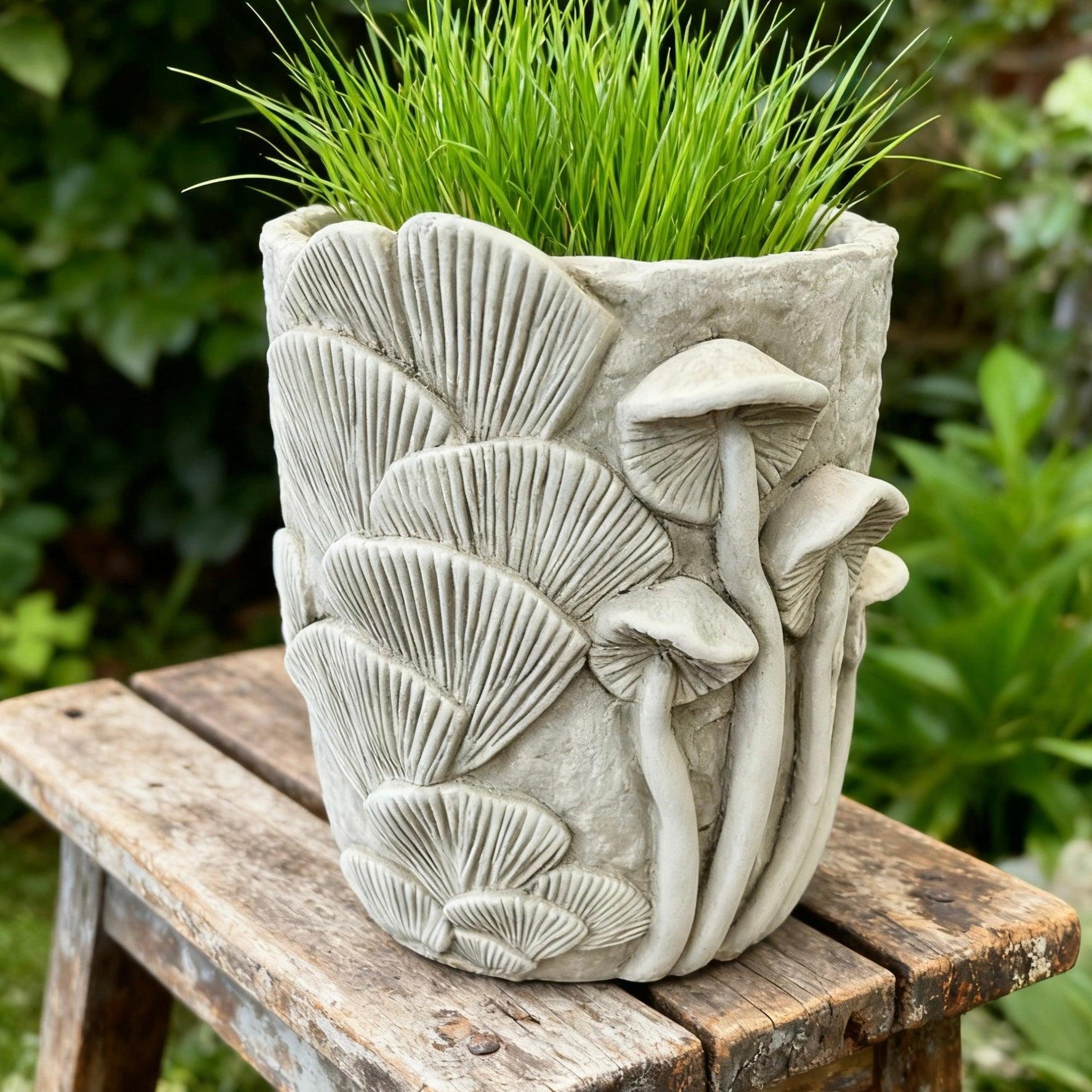Cement Mushroom Relief Planter