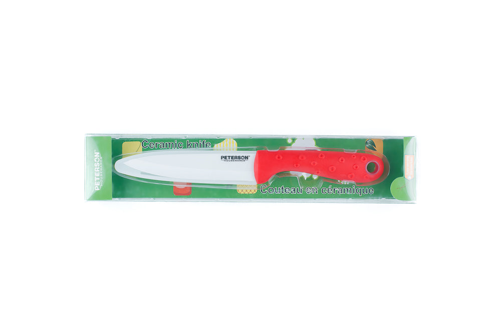 CERAMIC KNIFE: Red soft touch handle; White Ceramic Blade ... 6