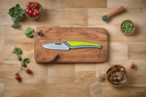 CERAMIC KNIFE: Green+Grey soft touch handle; White Ceramic Blade ... 3